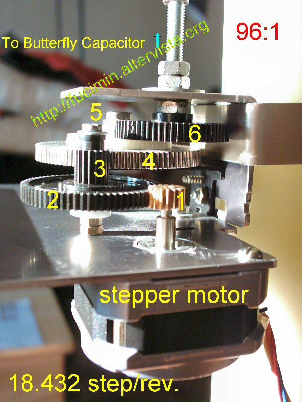 stepper motor for tuning the butterfly capacitor